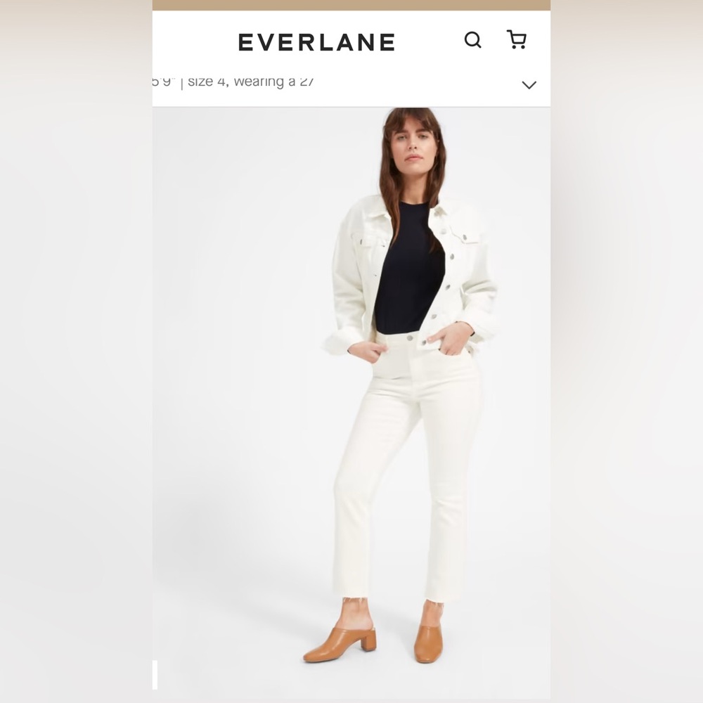 Everlane Kick Crop Jean in Bone 29R
